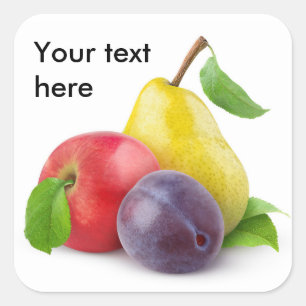 Sticker Carré Pommes, poires et prunes