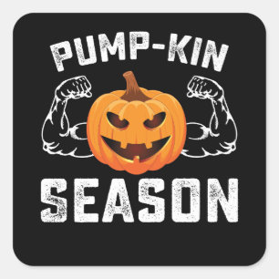 Sticker Carré Pompe Kin Saison Citrouille Salle de gym Fitness