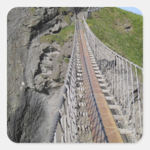 Sticker Carré Pont à corde historique de Carrick-a-rede, Nord