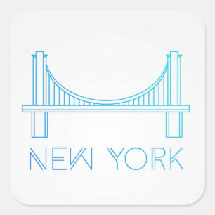 Sticker Carré Pont de Brooklyn   New York City