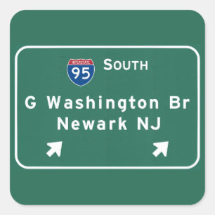 Sticker Carré Pont de George Washington I-95 d'un état à un