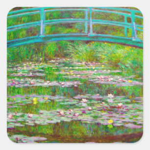 Sticker Carré Pont japonais Monet et nappes d'eau