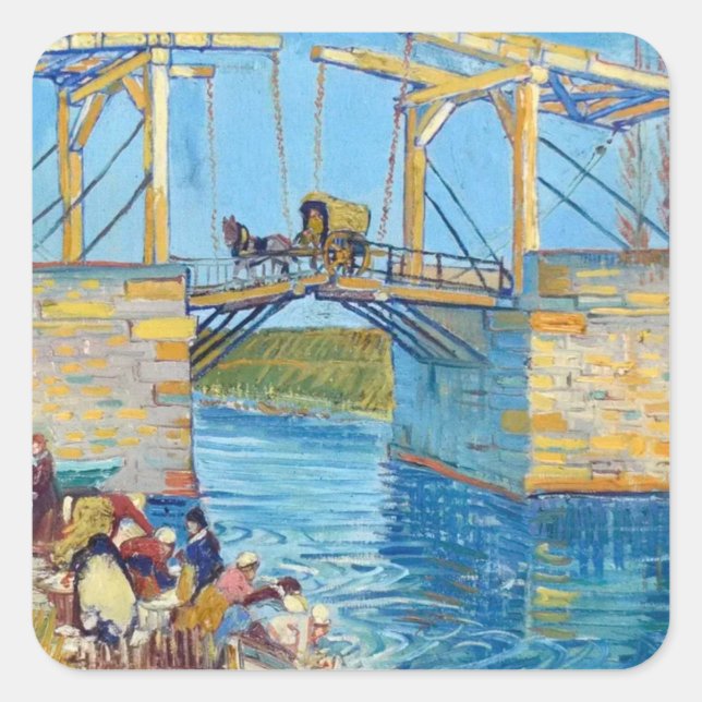 Sticker Carré Pont Langlois à Arles Van Gogh (Devant)