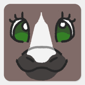 Sticker Carré Pony Brown