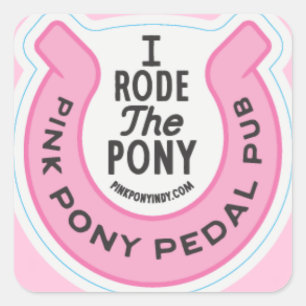 Sticker Carré Pony Pedal Rose Pub Indy