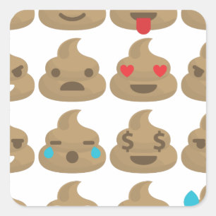 Sticker Carré poop emojis