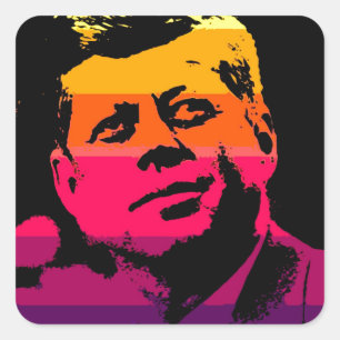 Sticker Carré Pop Art Jack JFK John F. Kennedy