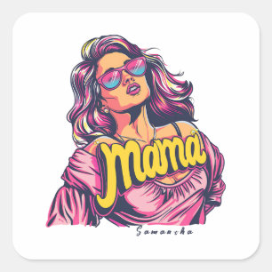 Sticker Carré Pop Art Retro Personnalisé (6)