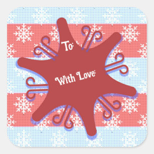 Sticker Carré Pop Art Snowflake Noël Vacances À De