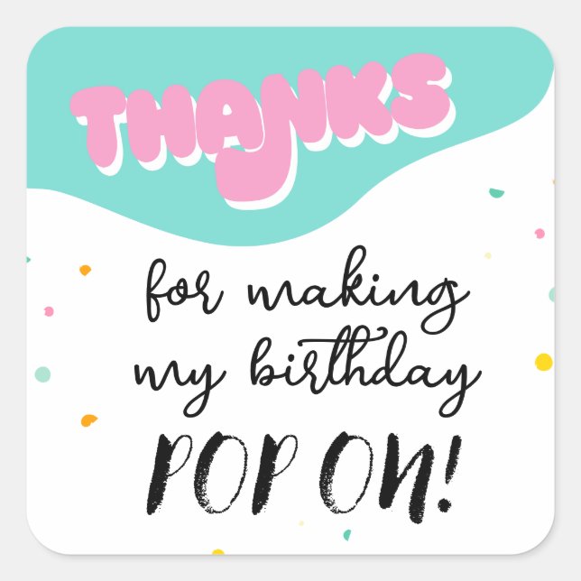 Sticker Carré Pop On Over Anniversaire (Devant)