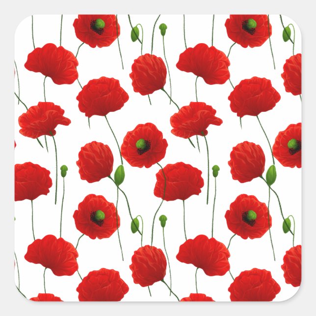 Sticker Carré Poppies (Devant)