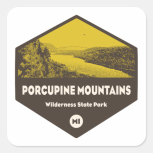 Sticker Carré Porcupine Mountains Wilderness State Park Michigan
