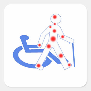 Sticker Carré Porte-clés Badge Rond 7,6 Cm Handicap invisible /