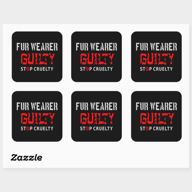 Sticker Carré Porteur de fourrure coupable (Feuille)