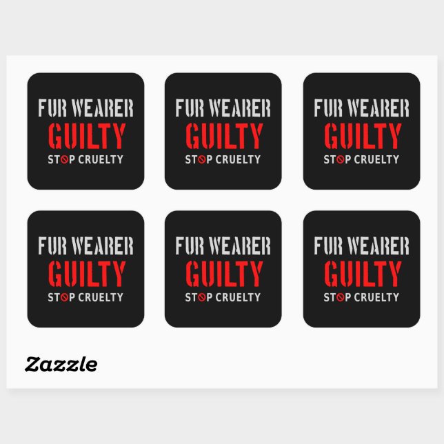 Sticker Carré Porteur de fourrure coupable (Feuille)