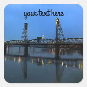 Sticker Carré Portland Hawthorne Bridge #2