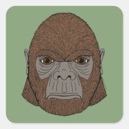 Sticker Carré Portrait Bigfoot 1 (Ape-Like)