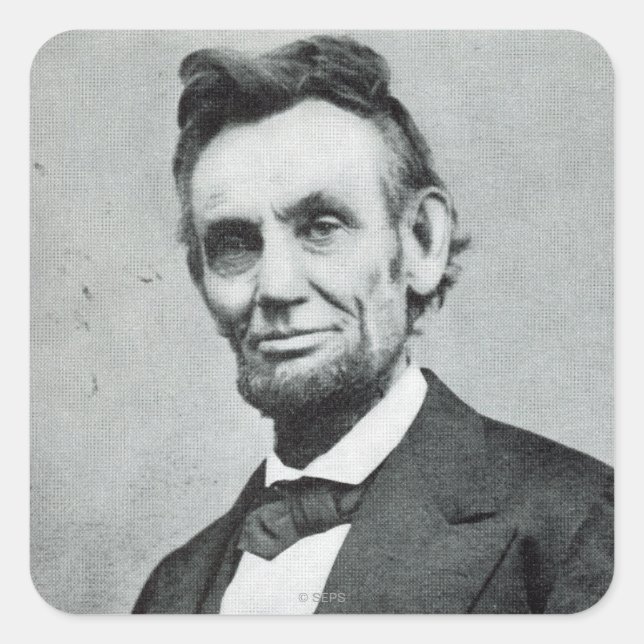 Sticker Carré Portrait de Abe Lincoln 1 (Devant)