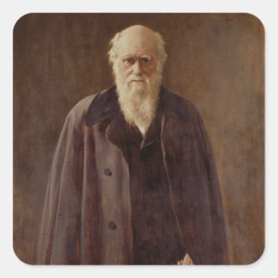 Sticker Carré Portrait de Charles Darwin 1883