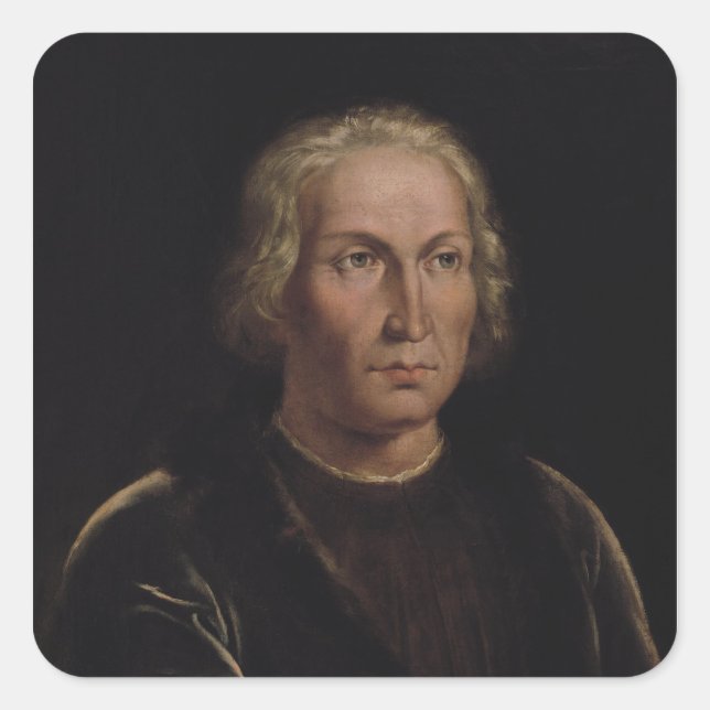 Sticker Carré Portrait de Christophe Colomb (Devant)