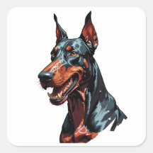 Portrait de Doberman féroce Cadeau de chien agress