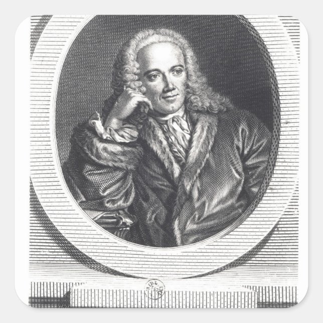 Sticker Carré Portrait de François Quesnay (Devant)