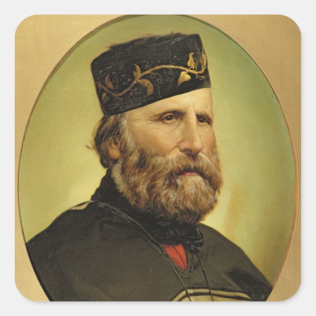 Sticker Carré Portrait de Giuseppe Garibaldi (Devant)