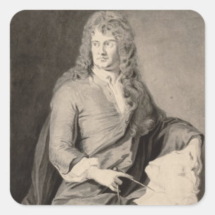 Sticker Carré Portrait de Grinling Gibbons (1648-1721) (la