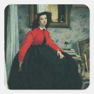 Sticker Carré Portrait de James Tissot de Mlle. L.L. 1864