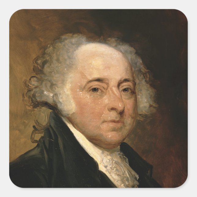 Sticker Carré Portrait de John Adams (Devant)