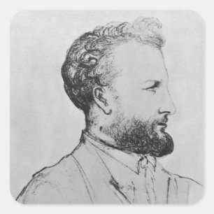 Sticker Carré Portrait de Jules Verne d