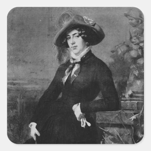 Sticker Carré Portrait de Lola Montez, 1844 (Devant)