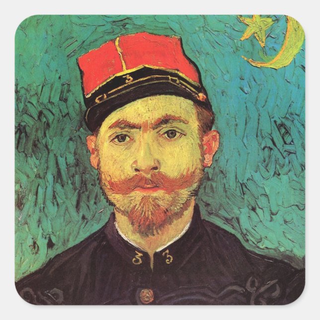 Sticker Carré Portrait de Milliet, L'Amant de Vincent van Gogh (Devant)