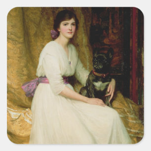 Sticker Carré Portrait de Mlle Dorothy Dicksee