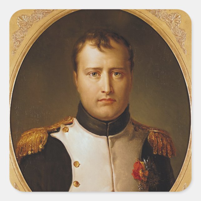 Sticker Carré Portrait de napoléon dans l'uniforme (Devant)
