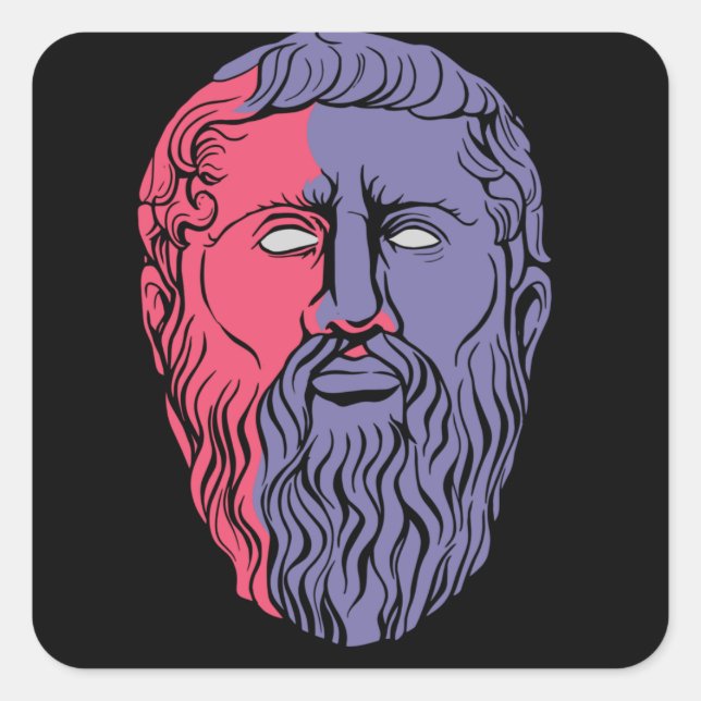 Sticker Carré Portrait de Platon Philosophe (Devant)