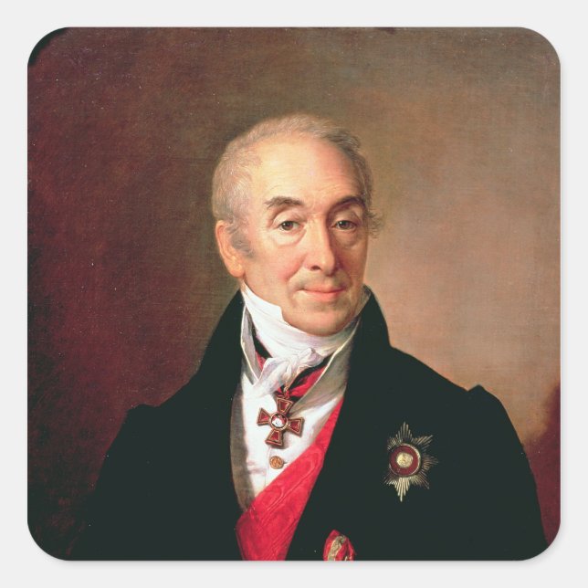 Sticker Carré Portrait de S. Kushnikov, 1828 (Devant)