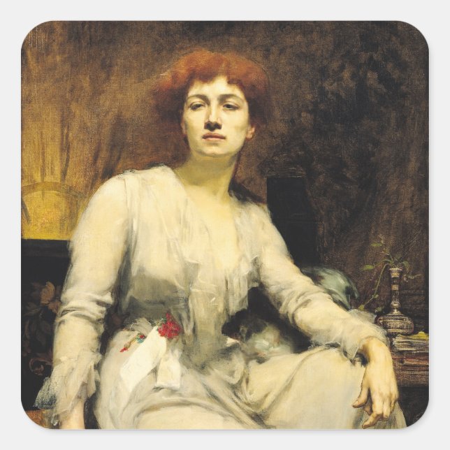 Sticker Carré Portrait de Severine 1893 (Devant)