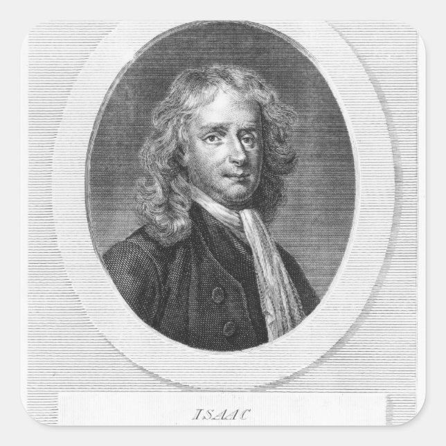 Sticker Carré Portrait de Sir Isaac Newton (Devant)