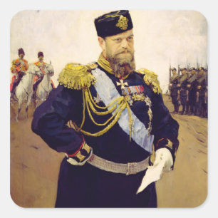 Sticker Carré Portrait de Tsar Alexandre III, 1900