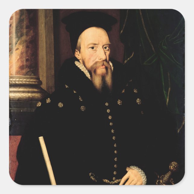 Sticker Carré Portrait de William Cecil (Devant)
