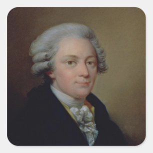 Sticker Carré Portrait de Wolfgang Amadeus Mozart