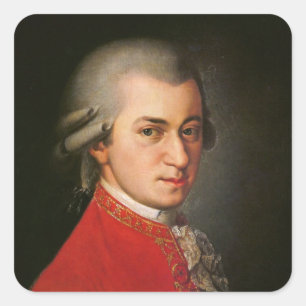 Sticker Carré Portrait de Wolfgang Amadeus Mozart