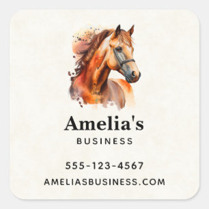 Sticker Carré Portrait d'entreprise de beau cheval alezan