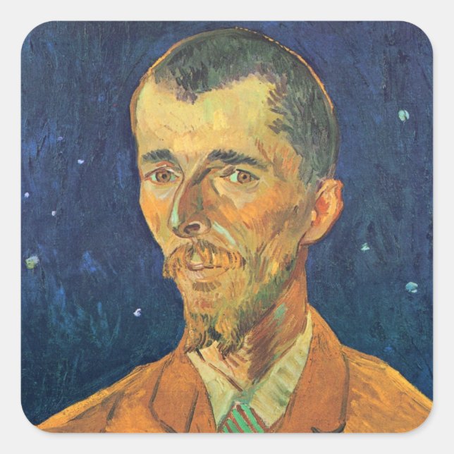 Sticker Carré Portrait d'Eugene Boch par Vincent van Gogh (Devant)