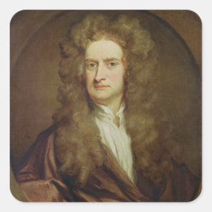Sticker Carré Portrait d'Isaac Newton 1702