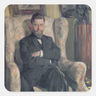 Sticker Carré Portrait du collectionneur Alexei A. Bakhrush