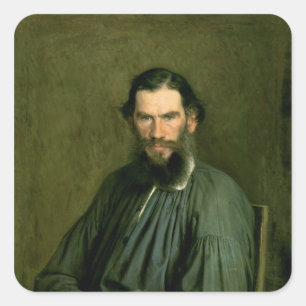 Sticker Carré Portrait du Comte Lev Nikolaevich Tolstoï 1873