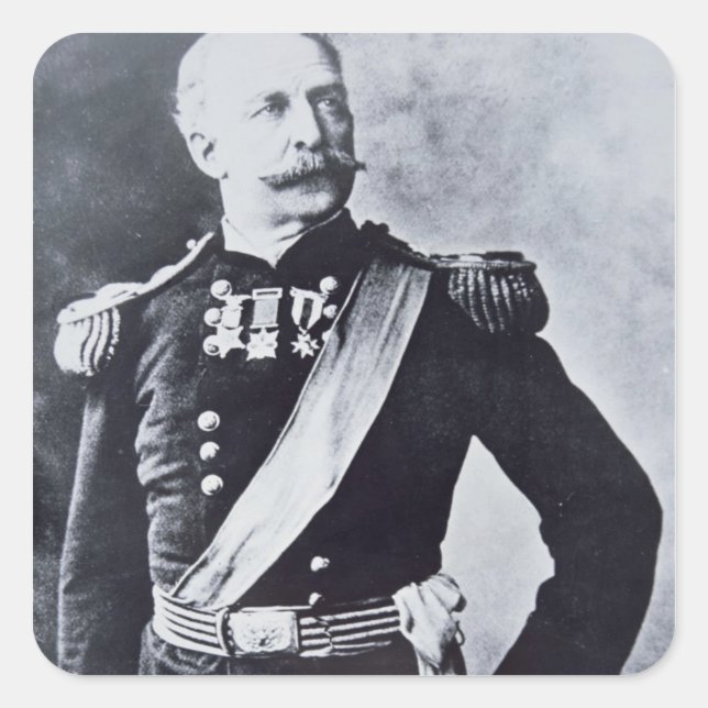 Sticker Carré Portrait du général de brigade Nelson A. Miles (Devant)