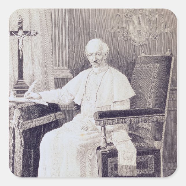 Sticker Carré Portrait du Pape Léon XIII (Devant)